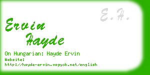 ervin hayde business card